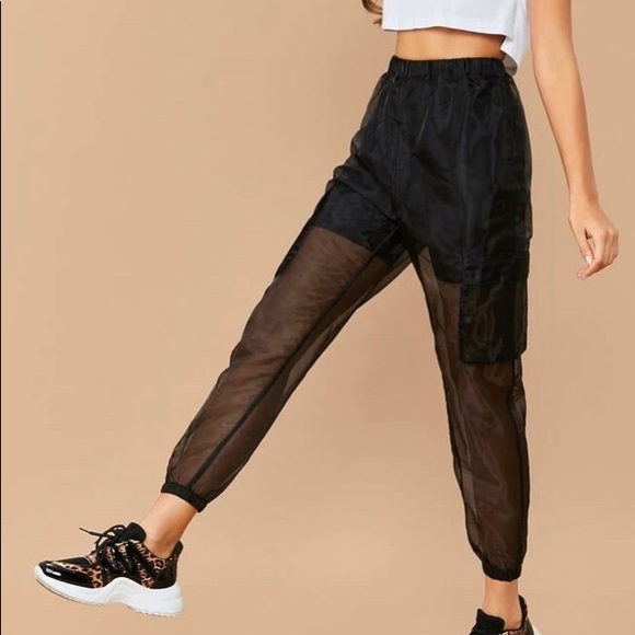 Pants - New! Sheer Cargo Joggers With Pockets Sz Medium